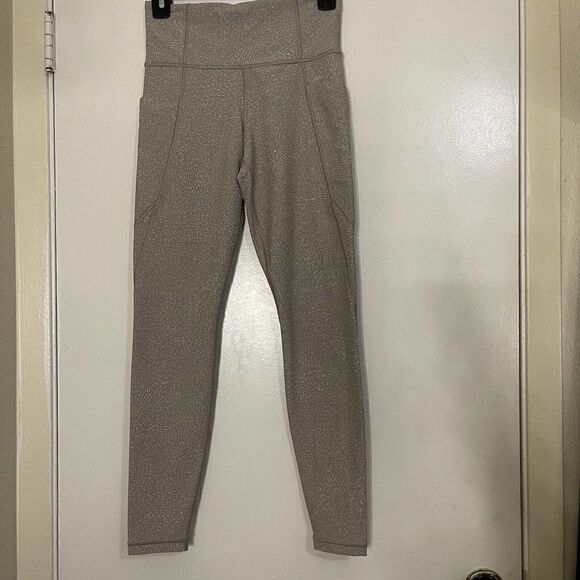 ATHLETA beige high waist salutation stash pocket rainwater quail tight size XS - Picture 2 of 7